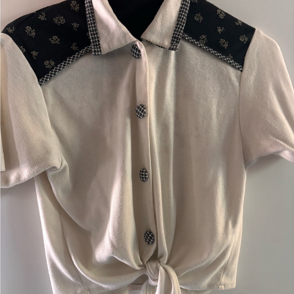 Biacci vintage button up tie shirt